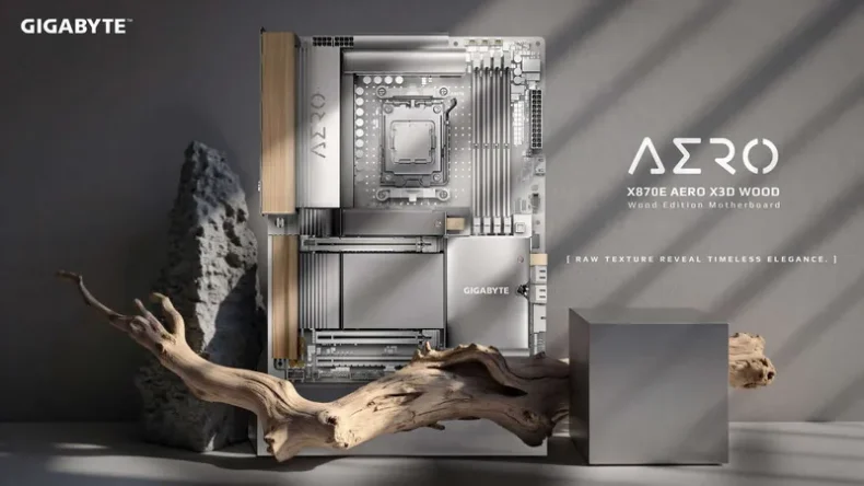 Gigabyte представила материнскую плату X870E Aero X3D Wood с отделкой из кожи и дерева