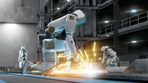 humanoid working in a factory