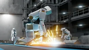 humanoid working in a factory