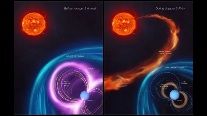 Учёные, возможно, разгадали 40-летнюю загадку радиации Урана с помощью данных «Вояджера-2»