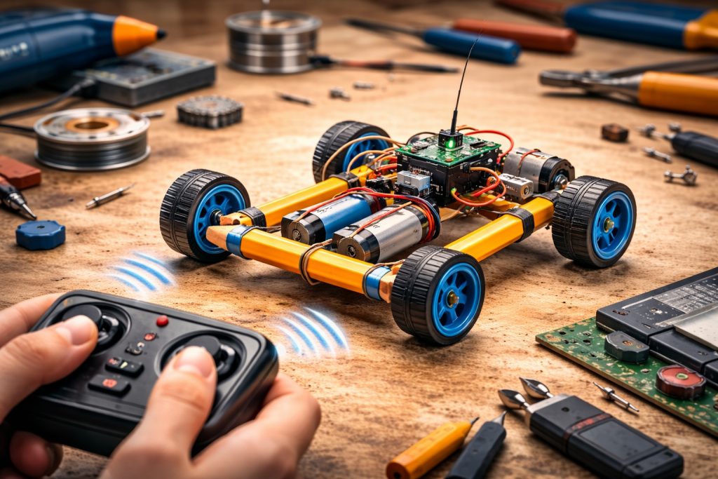 Как сделать простую радиоуправляемую модель из карандашей и батареек — инструкция шаг за шагом