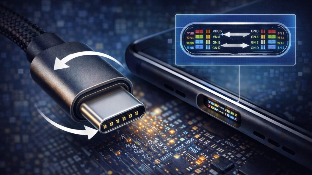 Почему кабель USB-C можно вставлять любой стороной?