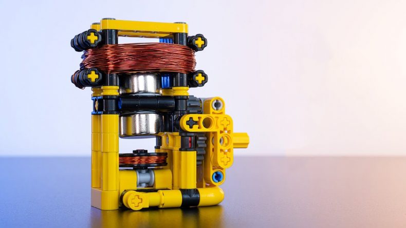 Инженер собрал работающий электродвигатель из LEGO и магнитов — без единого контроллера