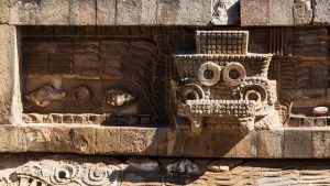decorations stone carvings of pyramids of teotihuacan