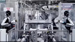 humanoids deployed in a factory