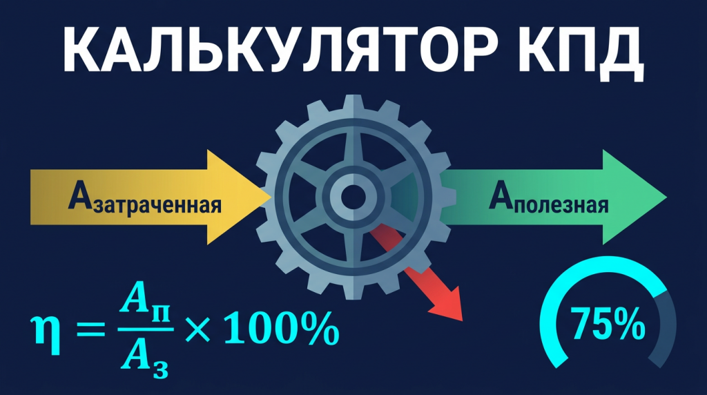 Калькулятор КПД (коэффициента полезного действия)