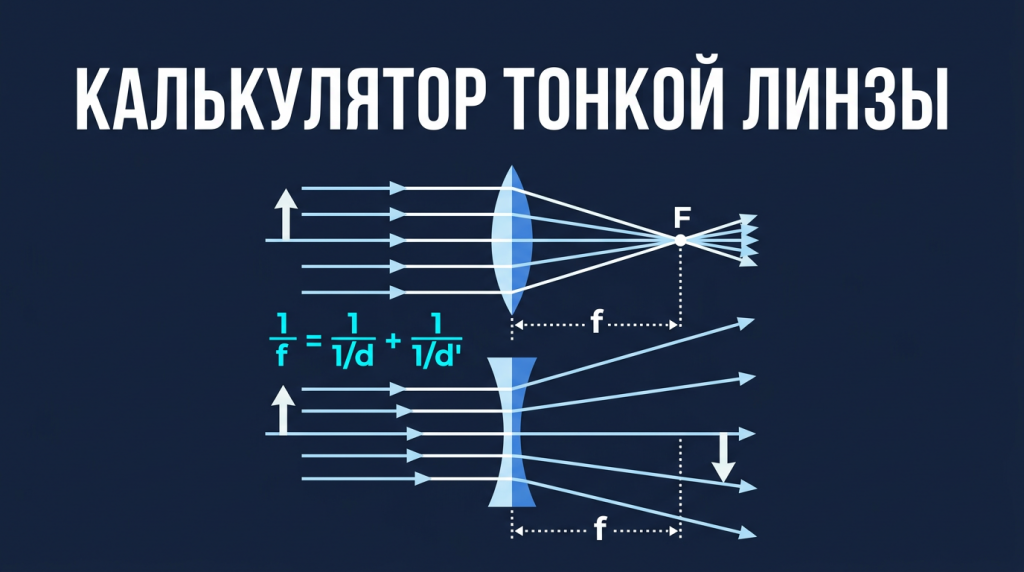 Калькулятор тонкой линзы (оптика)