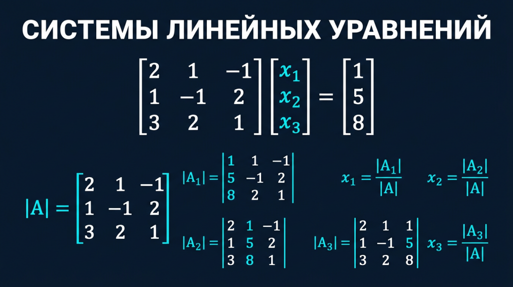 📐 Калькулятор систем линейных уравнений
