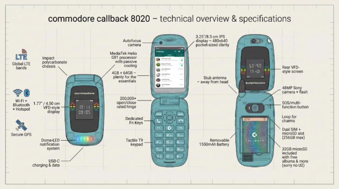 Commodore представила раскладушку Callback 8020 для цифрового детокса