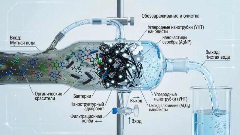 Наноматериал из Сибири уничтожает бактерии в воде тысячекратно эффективнее аналогов